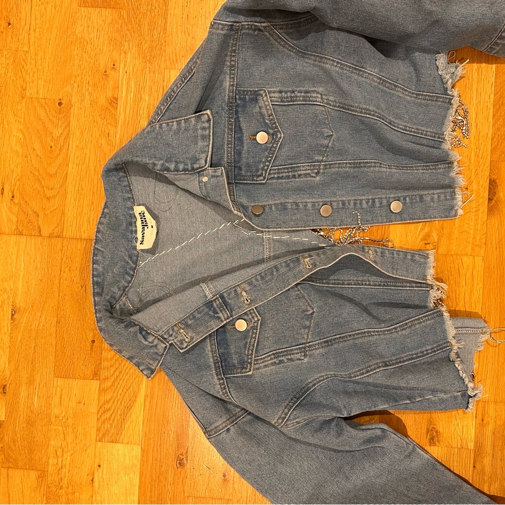 Blue Denim Cropped Jacket